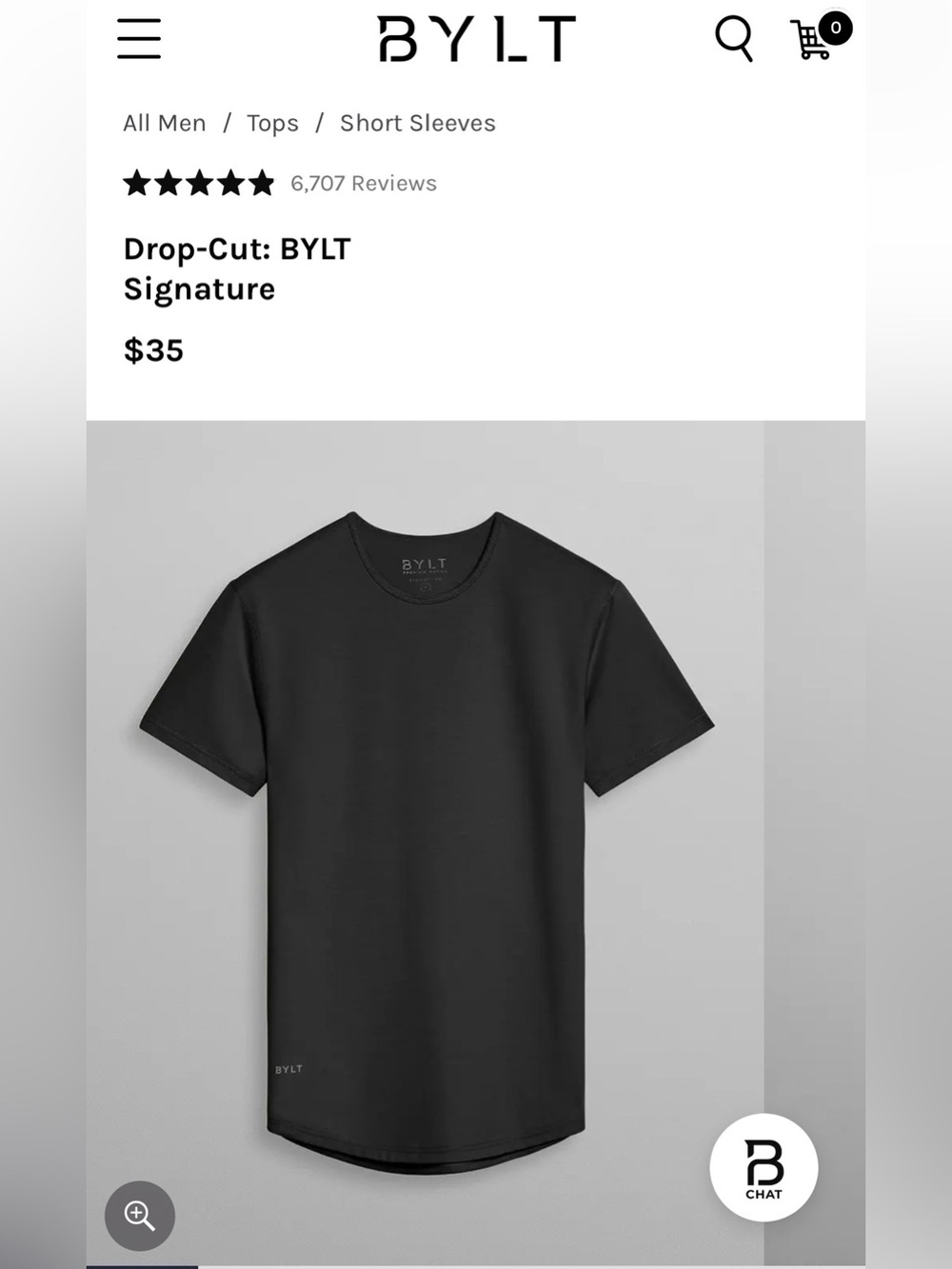 NWT! BYLT Drop-Cut: BYLT Signature Black XL